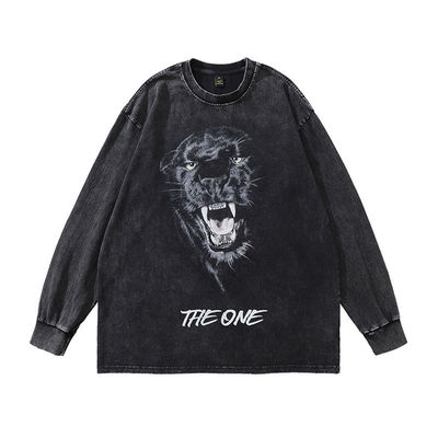 250 grammes Vêtement à manches longues pour homme rétro Hip Hop Vêtement à col rond Tissu