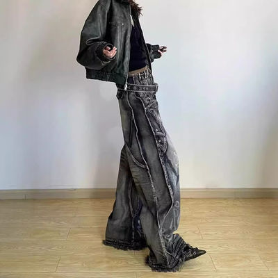 Polyester/coton Lavé Y2K Design de vague surdimensionné Tie Dye Cargo Pantalon pour hommes et femmes