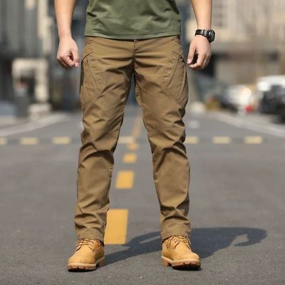 Rouleau d'automne Pantalon kaki Pantalon de charge pour hommes pour activités de plein air