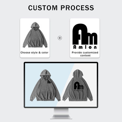 XMAMLON Logo personnalisé Unisexe Fermeture à glissière Hoodie Jacket Monkey Wash Tracksuit pour le printemps
