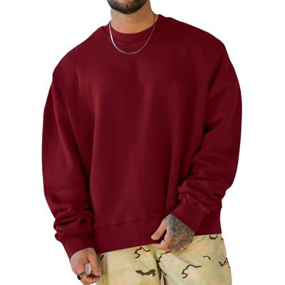 Surdimensionné épaule basse poids lourd imprimé sweatshirts avec capuchon style pull