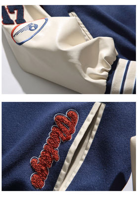 Vintage en crochet créatif lettre broderie Stand Collier Costume de baseball pour veste d'homme