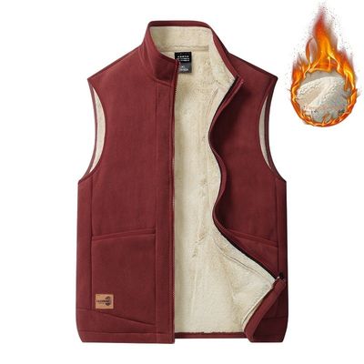 Veste de mode masculine décontractée de grande taille avec doublure de laine et collier de support