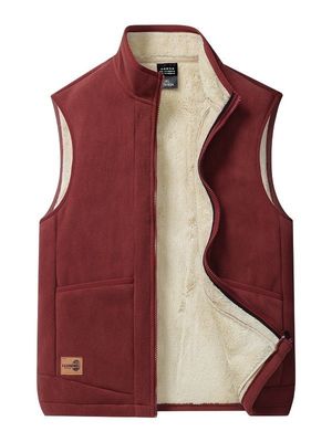 Veste de mode masculine décontractée de grande taille avec doublure de laine et collier de support
