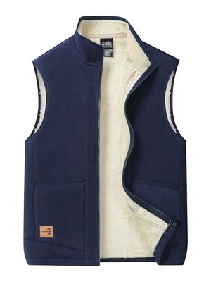Veste de mode masculine décontractée de grande taille avec doublure de laine et collier de support