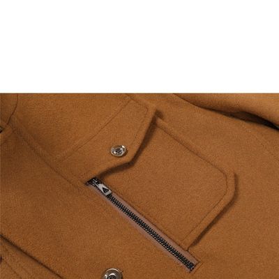 Collier à double couche manteau en laine pour homme avec tissu en laine tissé et décoration vintage