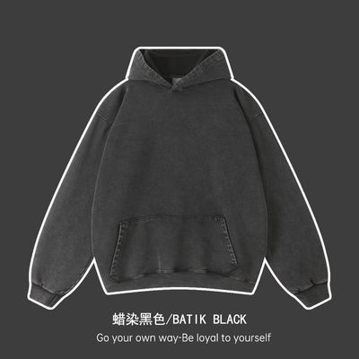 450G Hoodies pour hommes avec logo personnalisé Batik Design et imprimé en soie sur tissu de coton