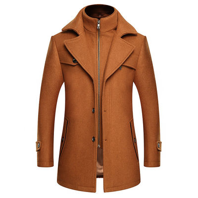 Pas de détection d'aiguille Ville de la mode 24-35 ans Homme plus taille double collier manteau en laine