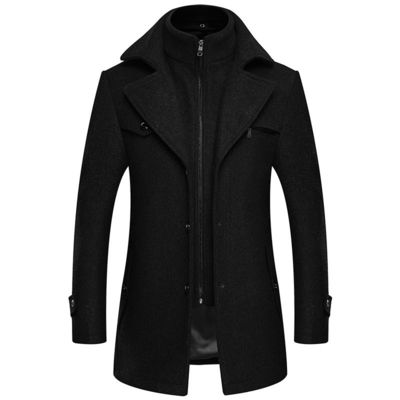 Pas de détection d'aiguille Ville de la mode 24-35 ans Homme plus taille double collier manteau en laine