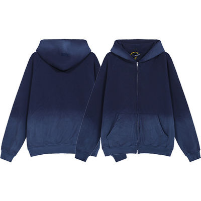 Vintage zip up lavage à l'acide sweat-shirts avec manches et style régulier