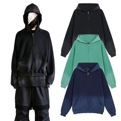 Vintage zip up lavage à l'acide sweat-shirts avec manches et style régulier