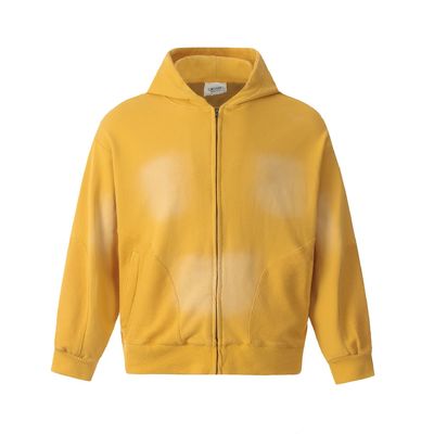 Lavéure à l'acide à la fermeture à glissière pour hommes en capuchon à cravate personnalisée