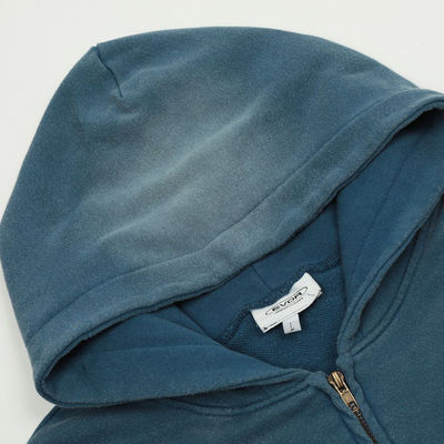 Lavéure à l'acide à la fermeture à glissière pour hommes en capuchon à cravate personnalisée