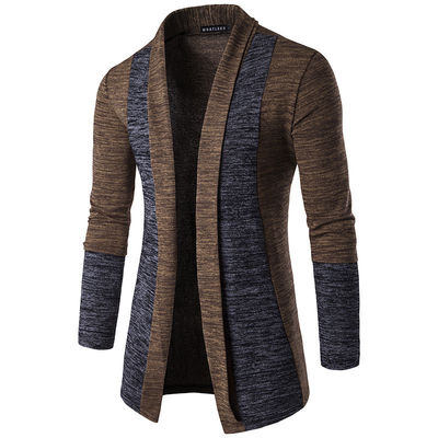 XMAMLON OEM Maillots de bain pour hommes à manches longues Cardigan avec couture de couleur contrastée