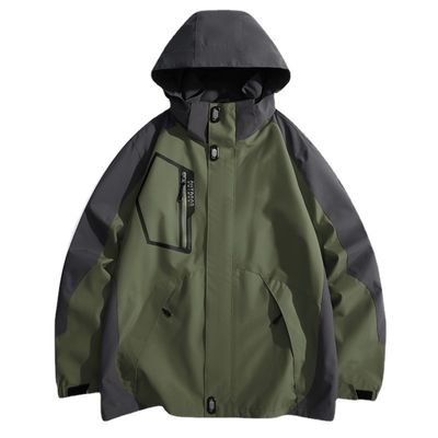 Vêtements de course de vélo d'hiver en plein air Jackets pour hommes Longueur régulière Hoodies amovibles étanches