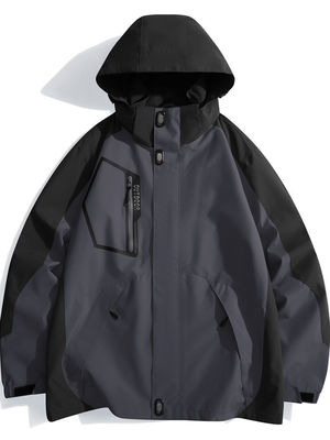 Vêtements de course de vélo d'hiver en plein air Jackets pour hommes Longueur régulière Hoodies amovibles étanches