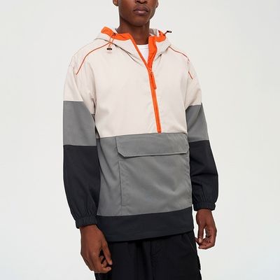 Style à manches régulières XMAMLON Logo personnalisé Anoraks sans collier Jacket anti-vent pour hommes