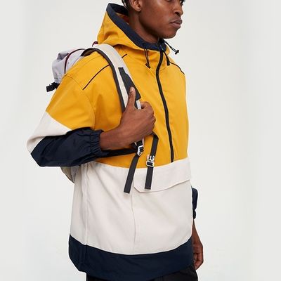 Style à manches régulières XMAMLON Logo personnalisé Anoraks sans collier Jacket anti-vent pour hommes