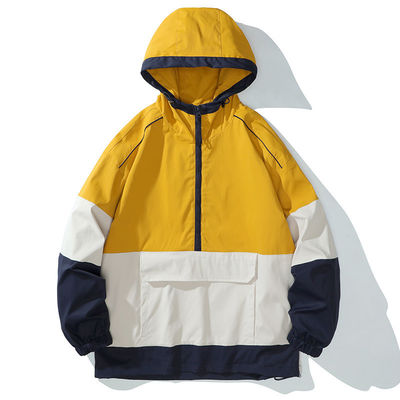 Style à manches régulières XMAMLON Logo personnalisé Anoraks sans collier Jacket anti-vent pour hommes