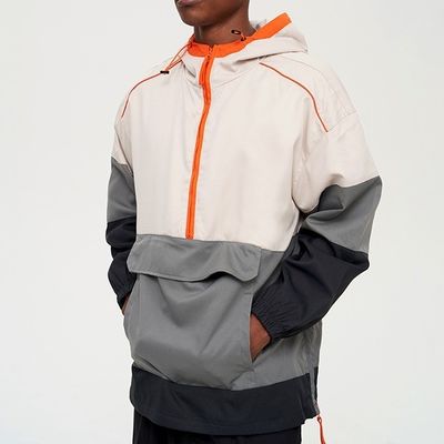Style à manches régulières XMAMLON Logo personnalisé Anoraks sans collier Jacket anti-vent pour hommes